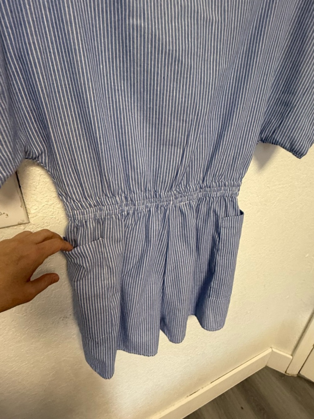 MICAS Blue & White Striped Short Romper - Size M - Boho Beach Style - Picture 9 of 14